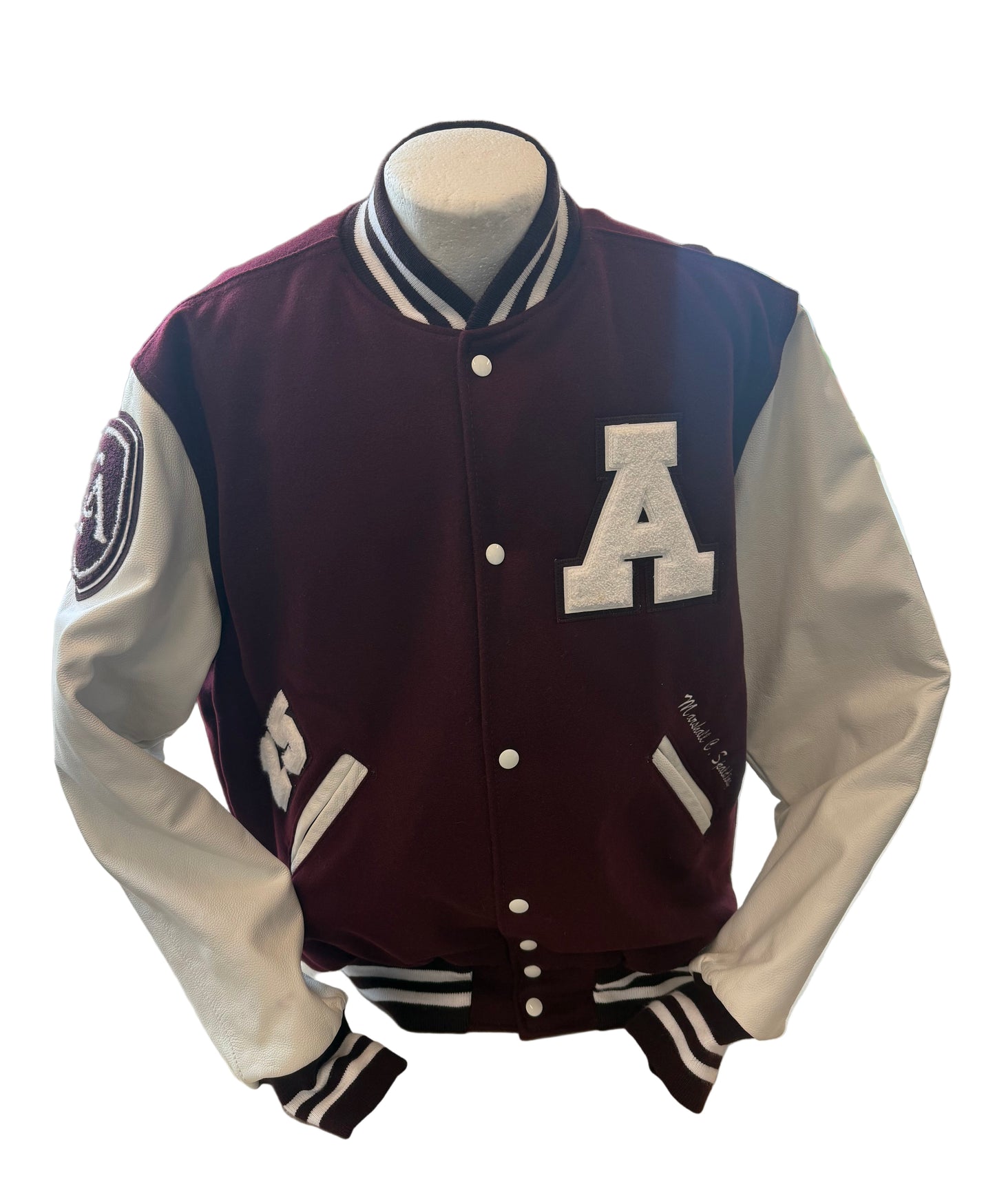 Holloway Varsity Letter Jacket with Leather Sleeves