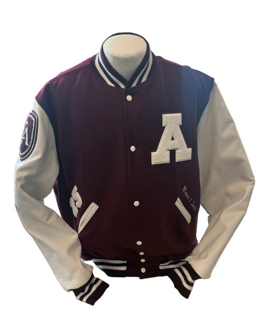 Holloway Varsity Letter Jacket with Leather Sleeves