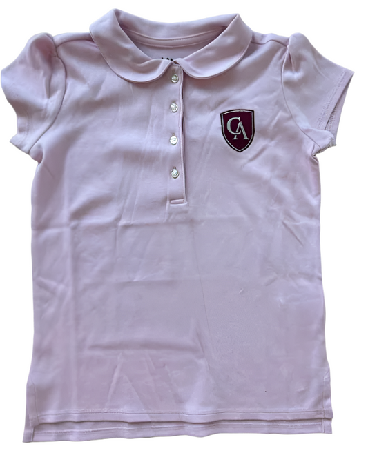 Lands End Girls Interlock Peter Pan Collar Polo