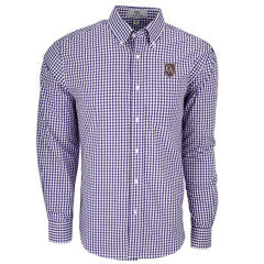 Vantage Men's Easy-Care Gingham Check Shirt with shield #1107